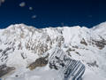 Blick vom Gipfel auf die Annapurna und Singu Chuli rechts im Vordergrund